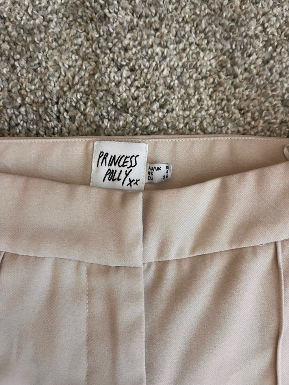 Princess Polly Light Blush Tailored Waist Trousers